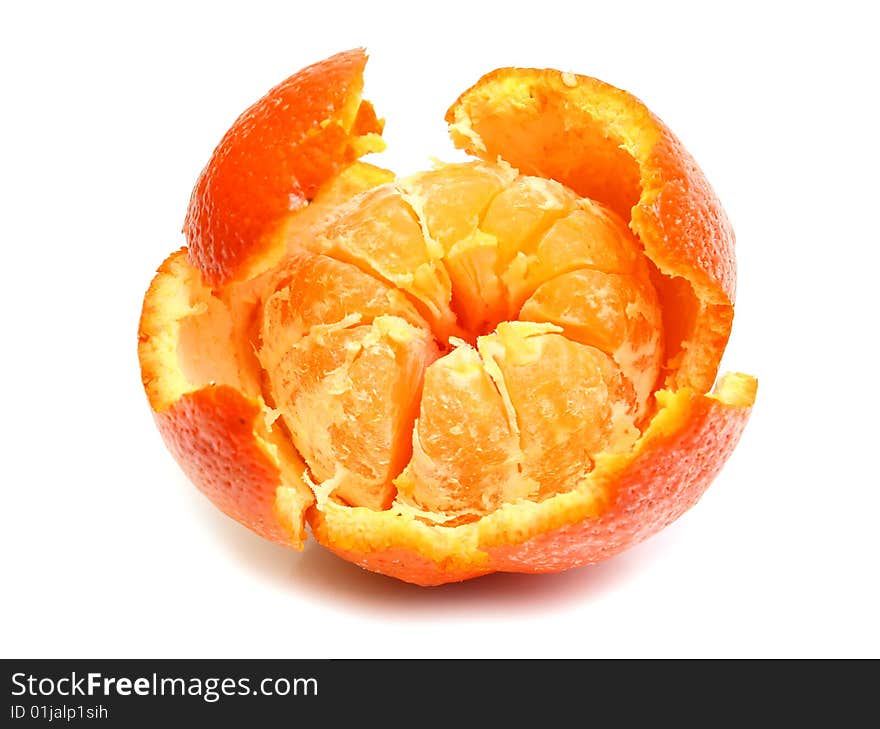 Orange healthy mandarin isolated on white background