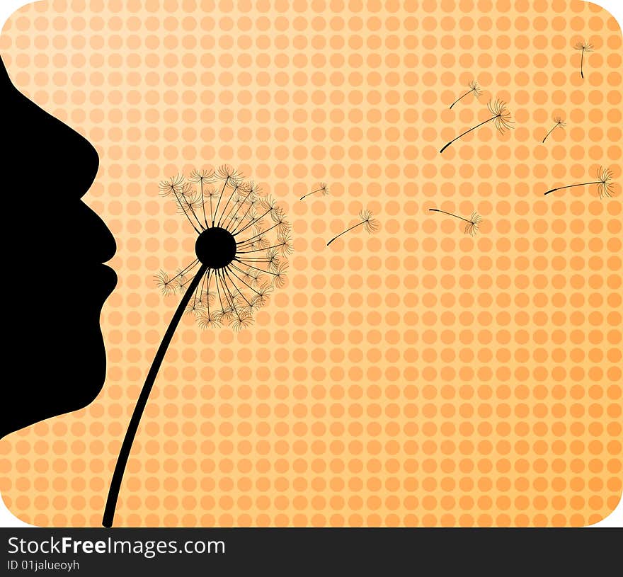 Gigl and dandelion. Vector illustration. Gigl and dandelion. Vector illustration.