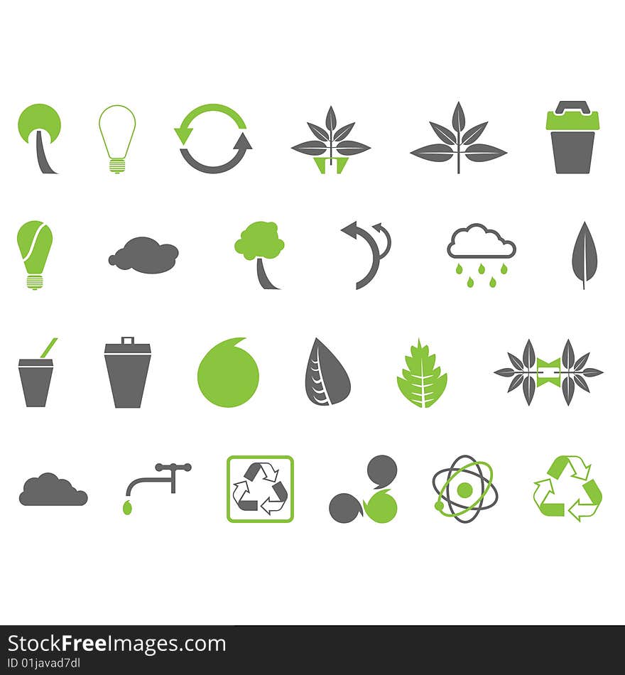 Set of 24 environmental designer elements buttons graphics and icons. Set of 24 environmental designer elements buttons graphics and icons