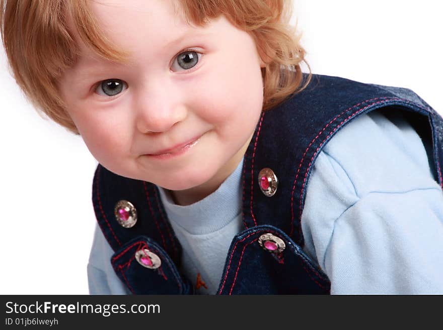 Portrait of adorable red-haired baby. Portrait of adorable red-haired baby