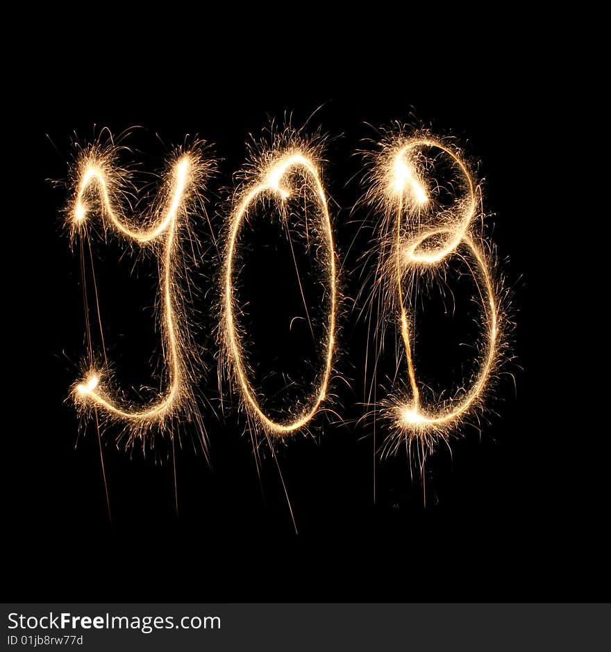 Word job written sparkler