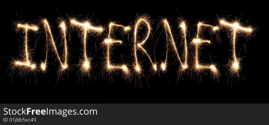 Word internet written sparkler