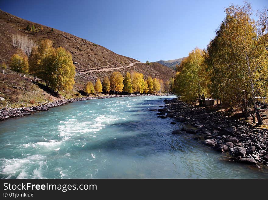 Kanas,it's a very attractive place. the color of its water looks like jade,xinjiang,china. Kanas,it's a very attractive place. the color of its water looks like jade,xinjiang,china.