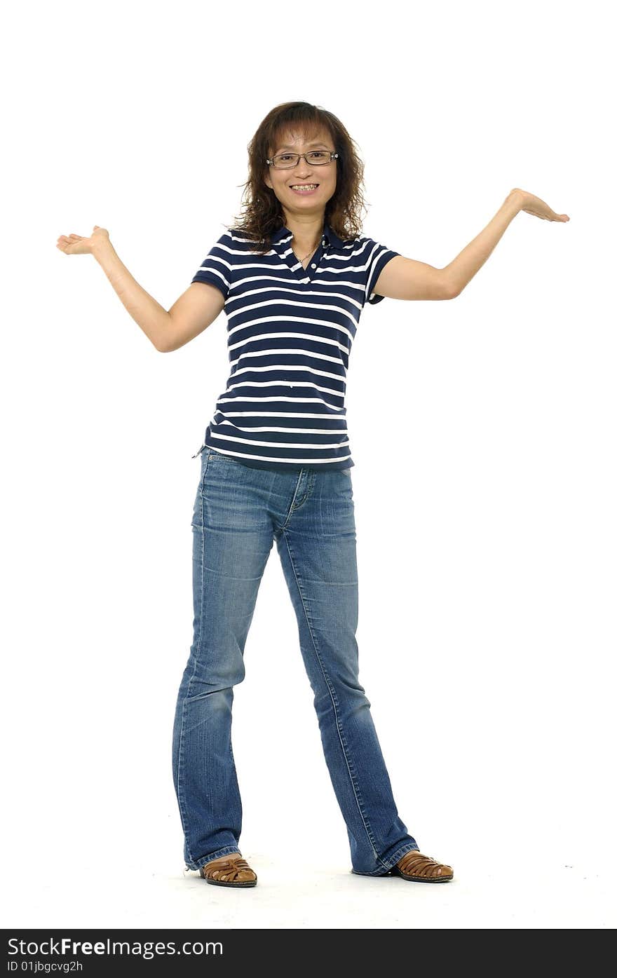 Portrait of a woman on white background. Portrait of a woman on white background