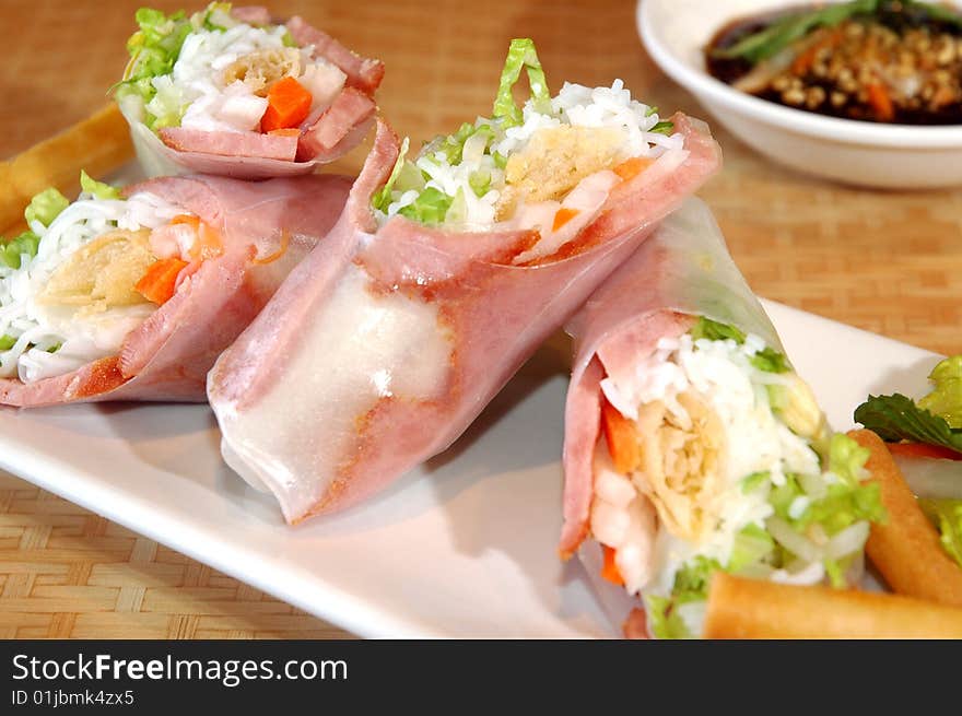 Pork spring rolls