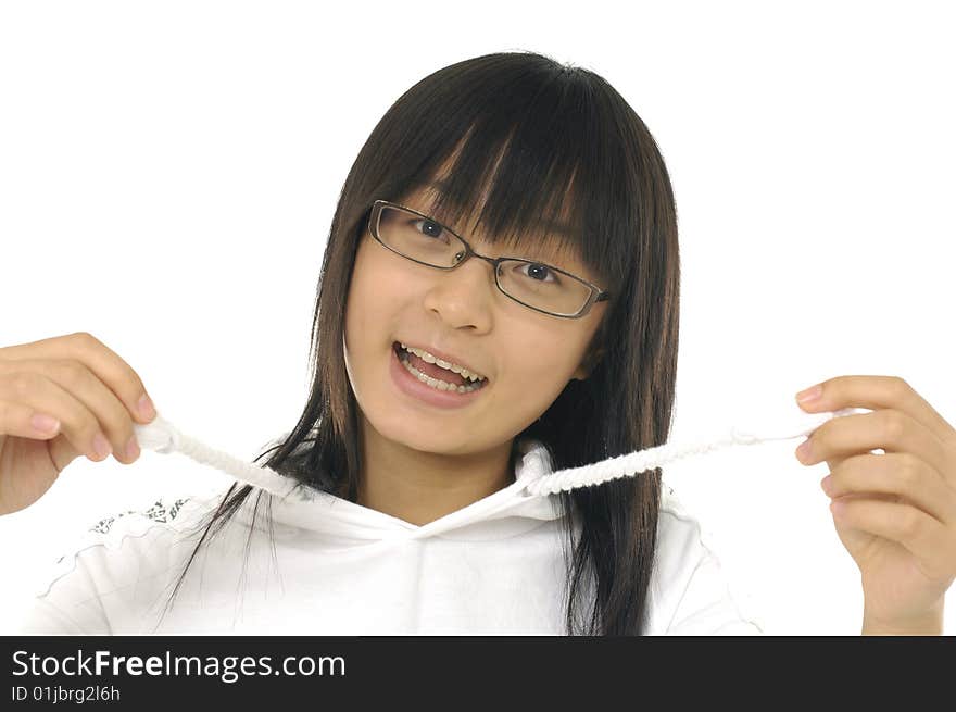 Portrait of pretty young Asian girl