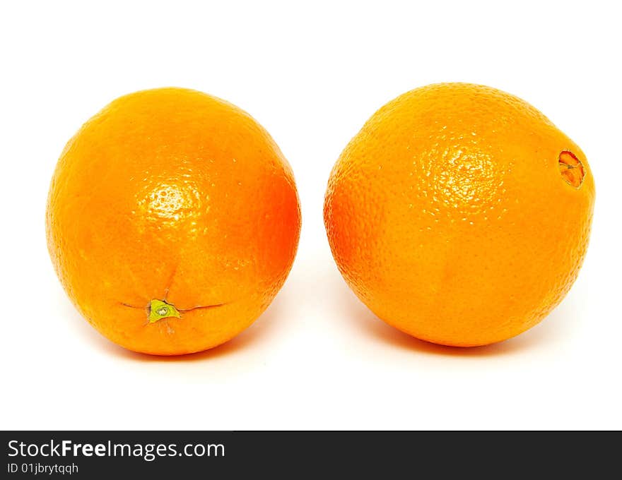 Fresh orange isolated on white