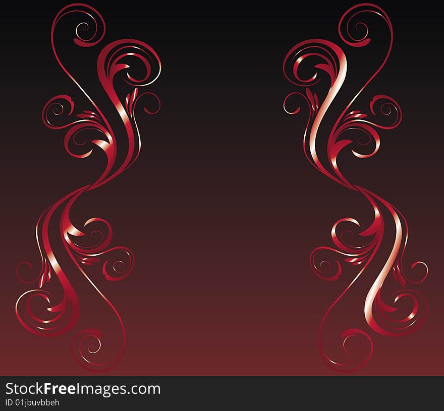 Red floral frame.
vector illustration.