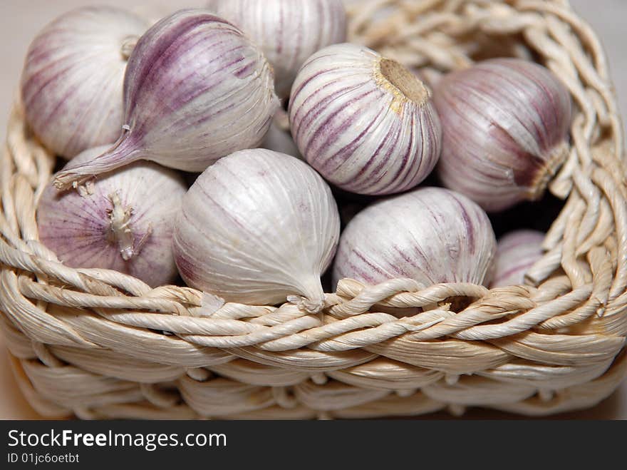 Garlic in a basket