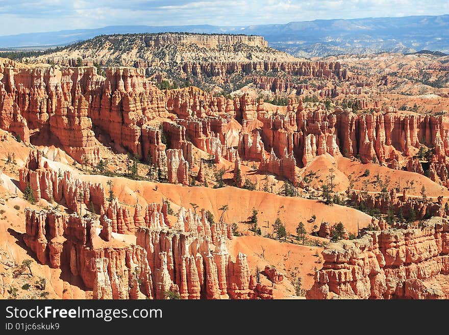 View of the Bryce Canyon NP. View of the Bryce Canyon NP