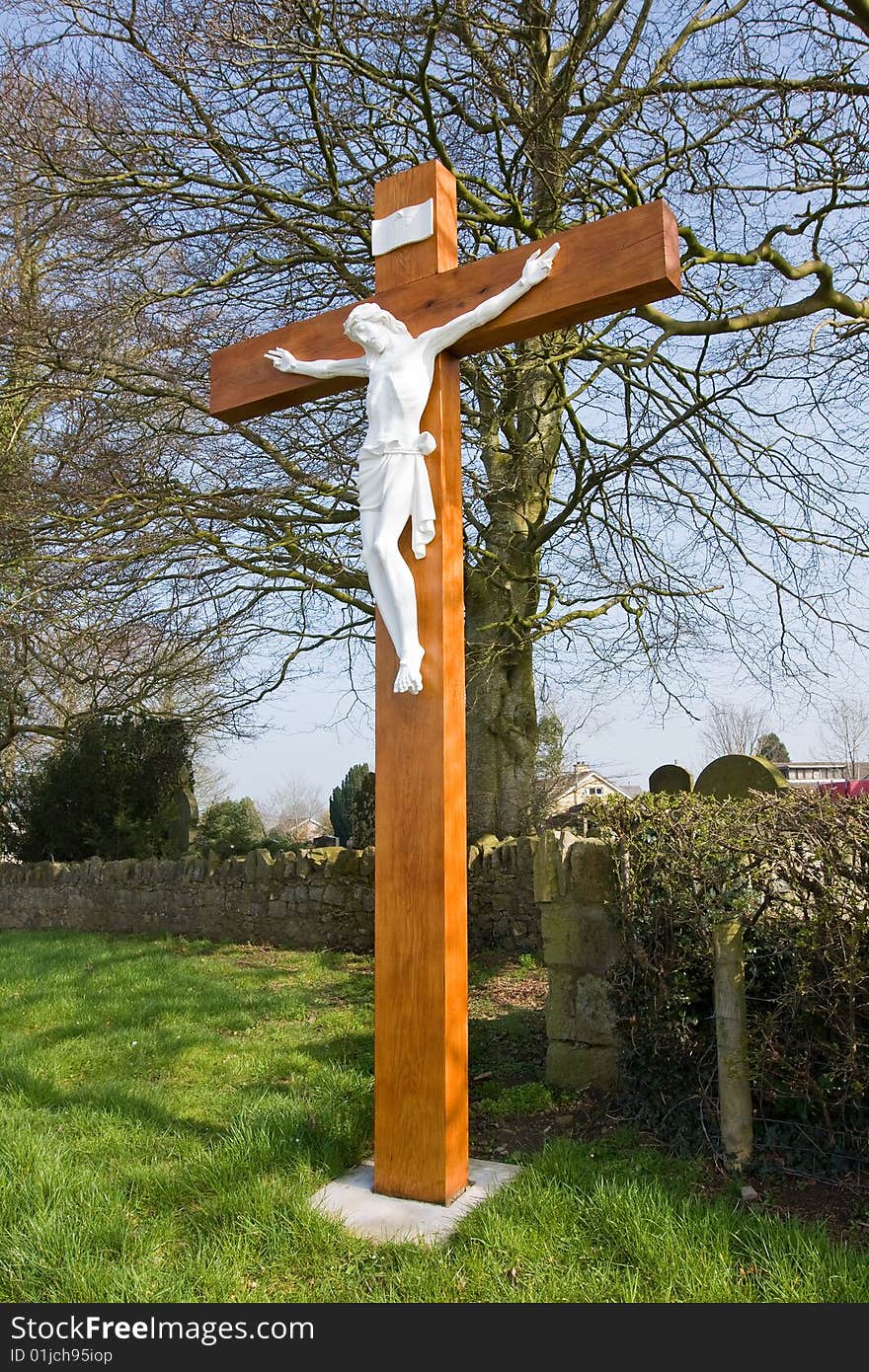 Large cross with jesus from northern ireland grave yard. Large cross with jesus from northern ireland grave yard