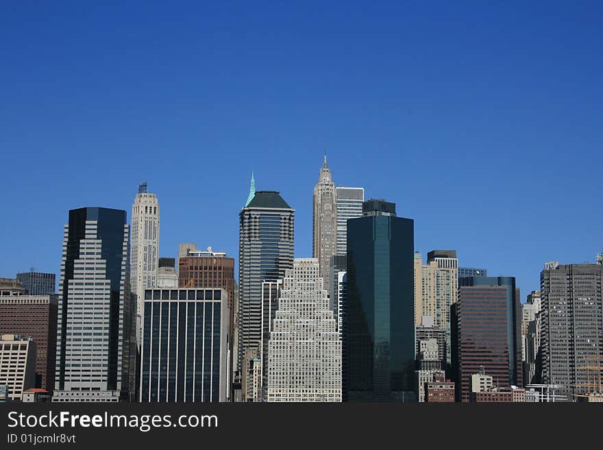 View of the Lower Manhattan skyline. View of the Lower Manhattan skyline.