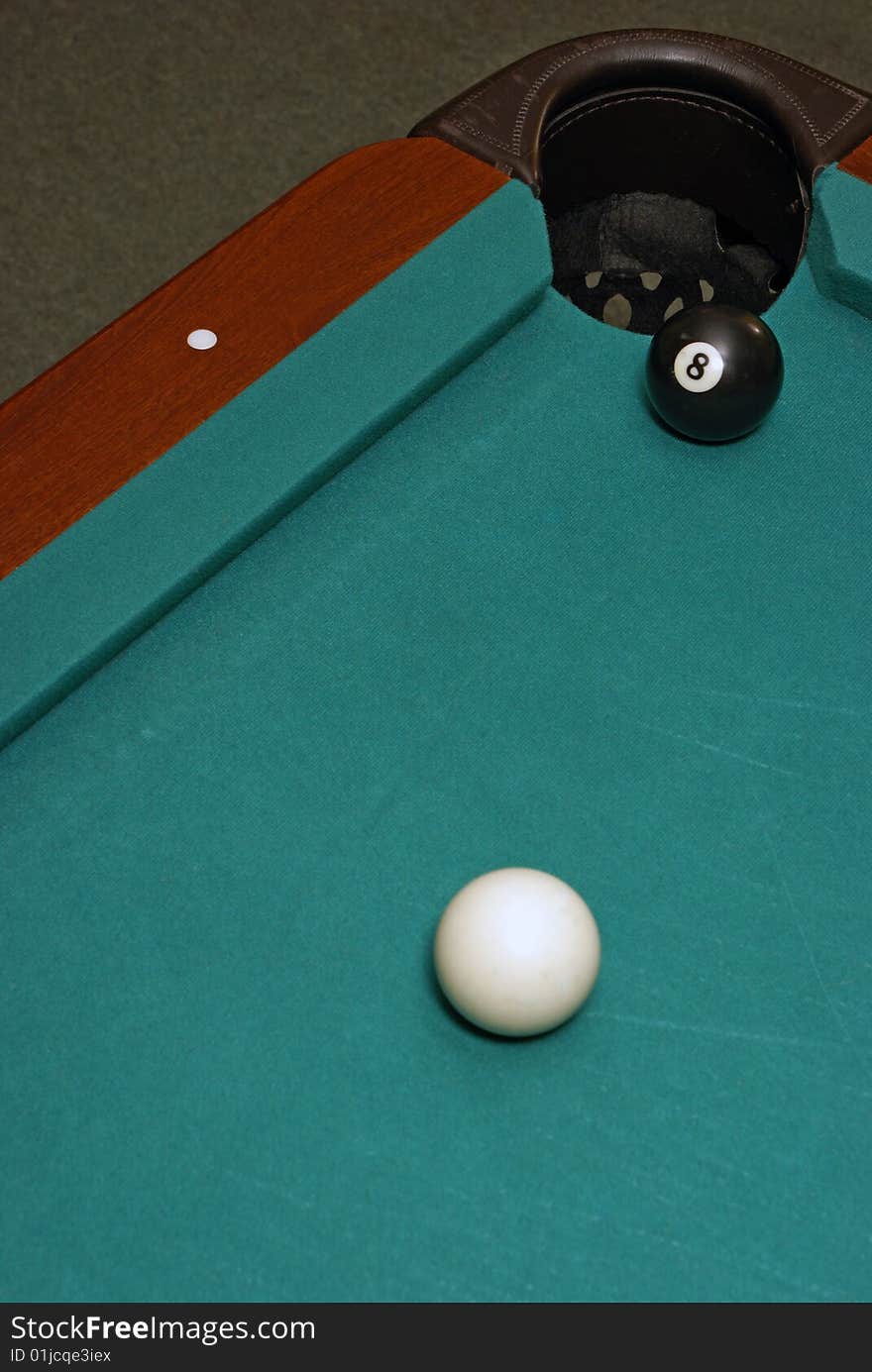 The last shot in a game of billiards.