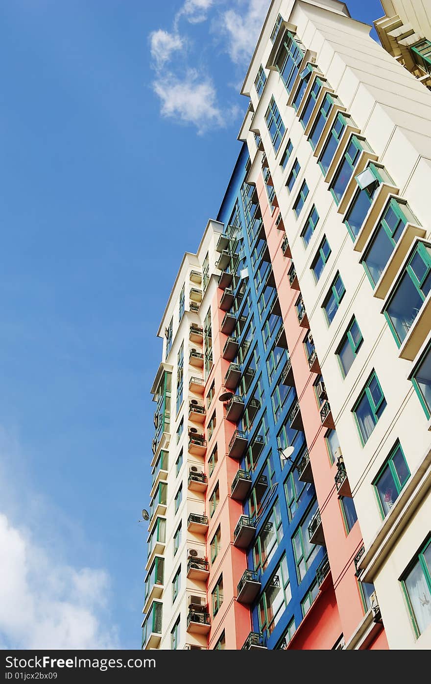 Boarding house in blue sky.