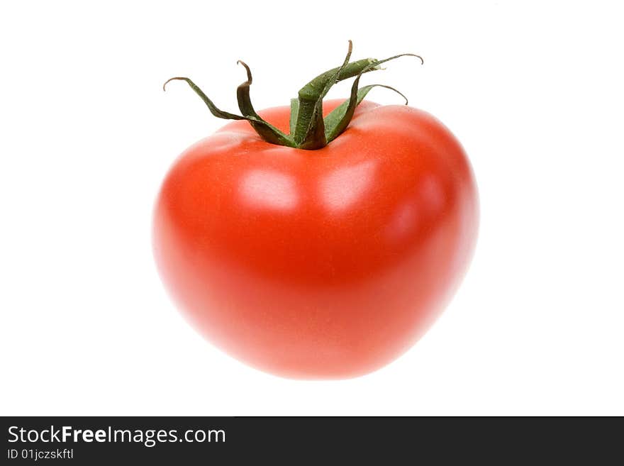 Ripe tomato on a white background. Ripe tomato on a white background.