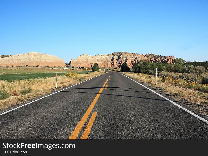 View of the nature around road in central Utah. View of the nature around road in central Utah