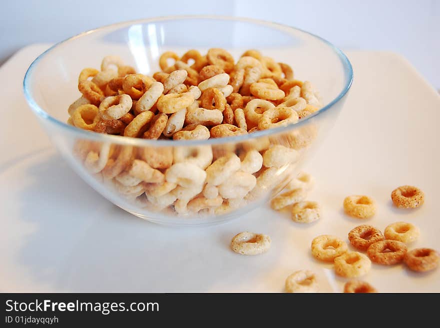 Round cereal in many colours. Round cereal in many colours.