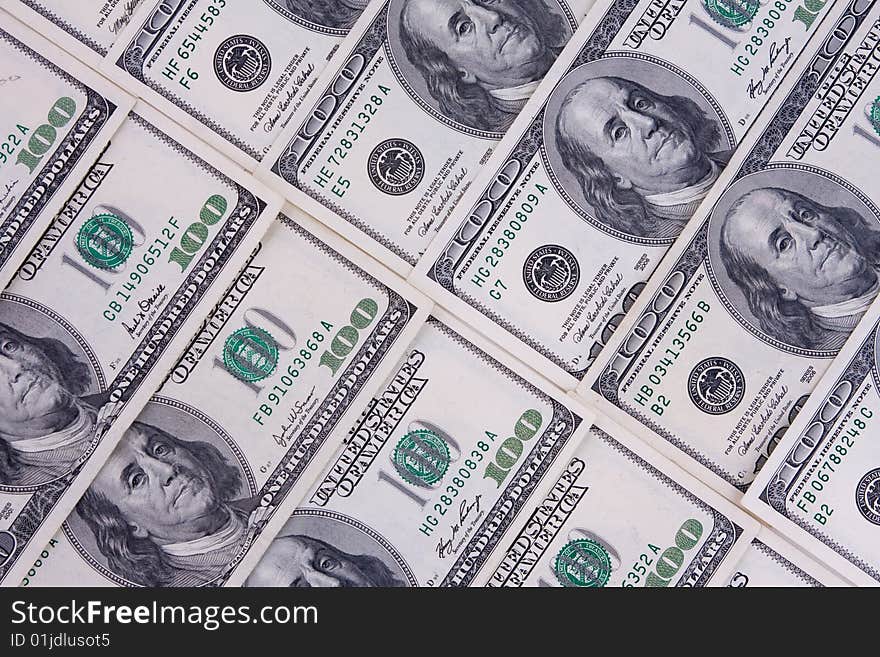 One hundred dollars  money - background . One hundred dollars  money - background .