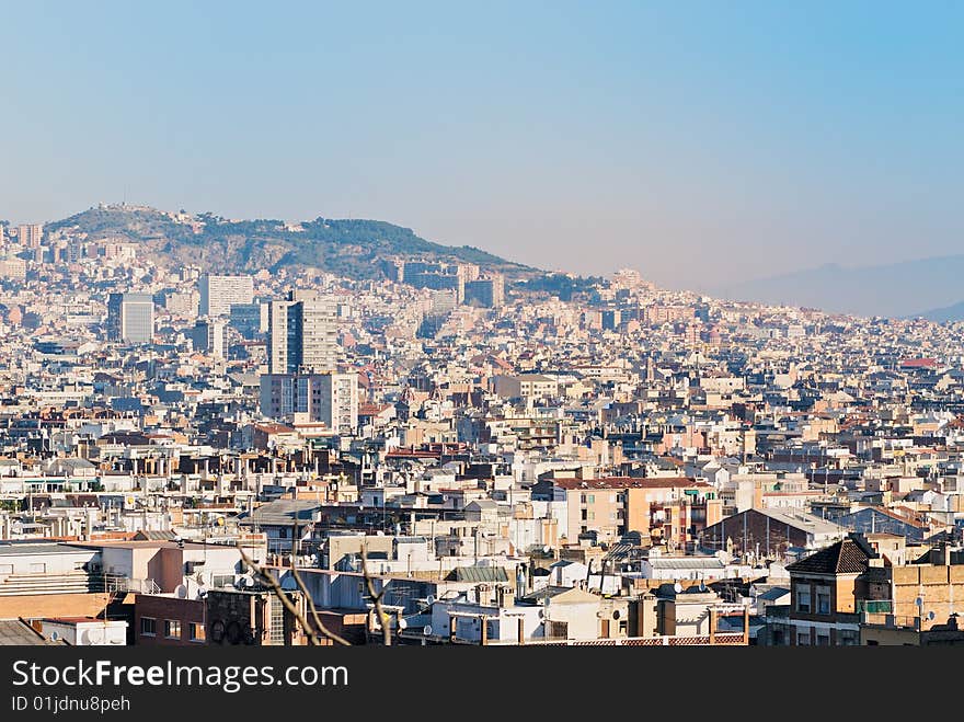 Magnificent view town and mountain at daybreak. Magnificent view town and mountain at daybreak