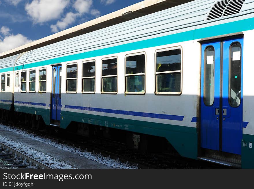 A train attending in the station