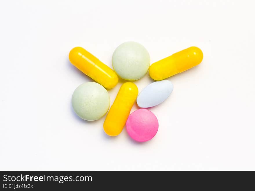 A few various kinds of drugs in different colours