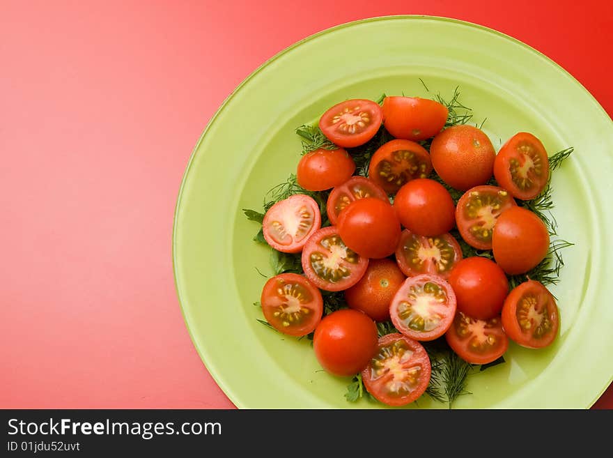 Healthy salad on the plate