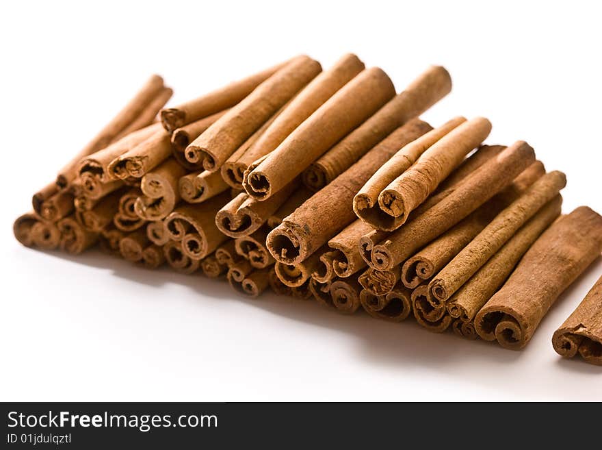 Food theme: background of natural cinnamon sticks