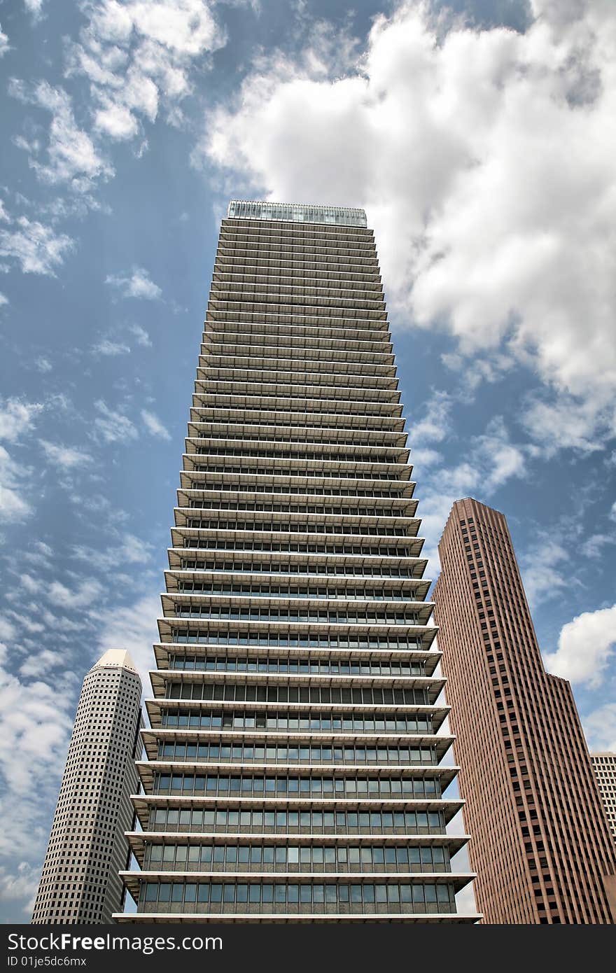 Three Skyscrapers on Houston Skyline