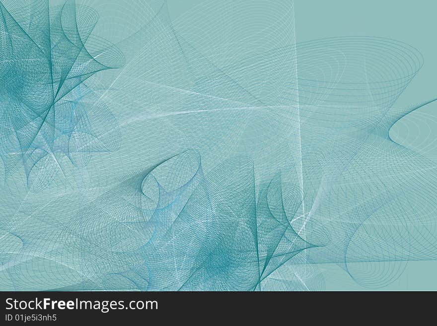 Blue abstract background made from curved lines