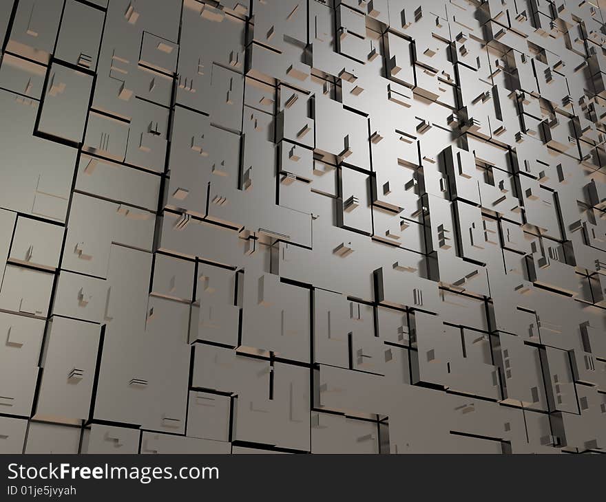 Abstract 3d illustration of steel background with reflections. Abstract 3d illustration of steel background with reflections