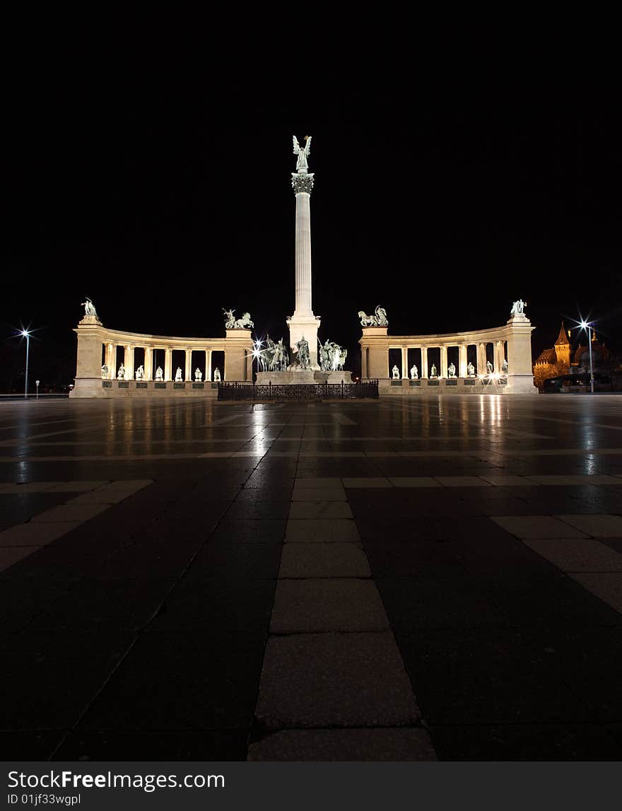 Square of Heroes in Budapest, hungary