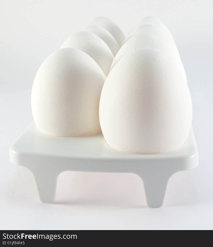 white eggs on the pedestal