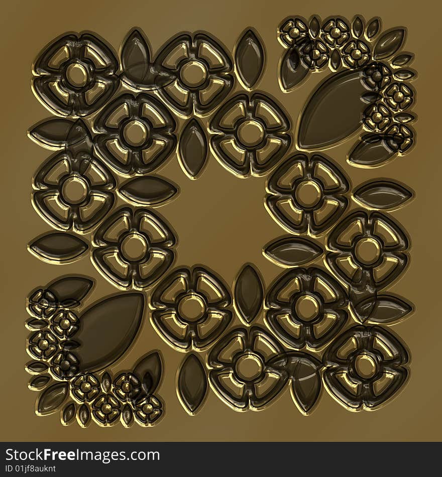 Imprinted Flowers In Copper