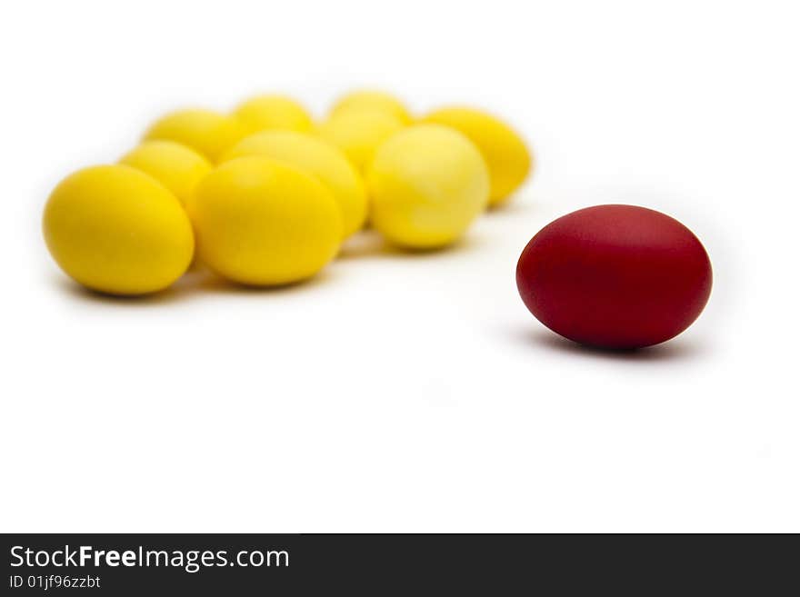 Red, yellow eggs