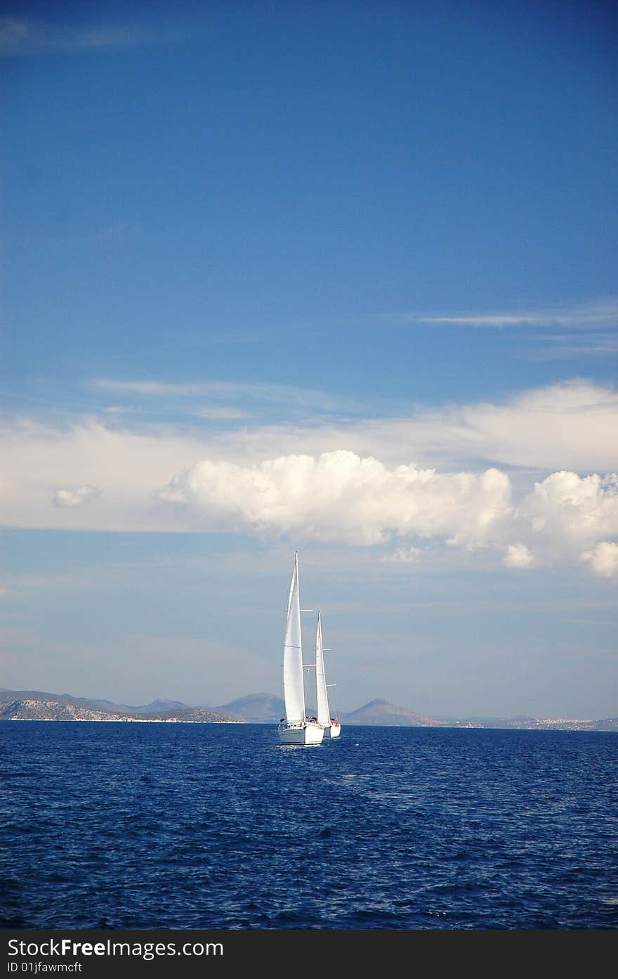 Two yachts in the sea