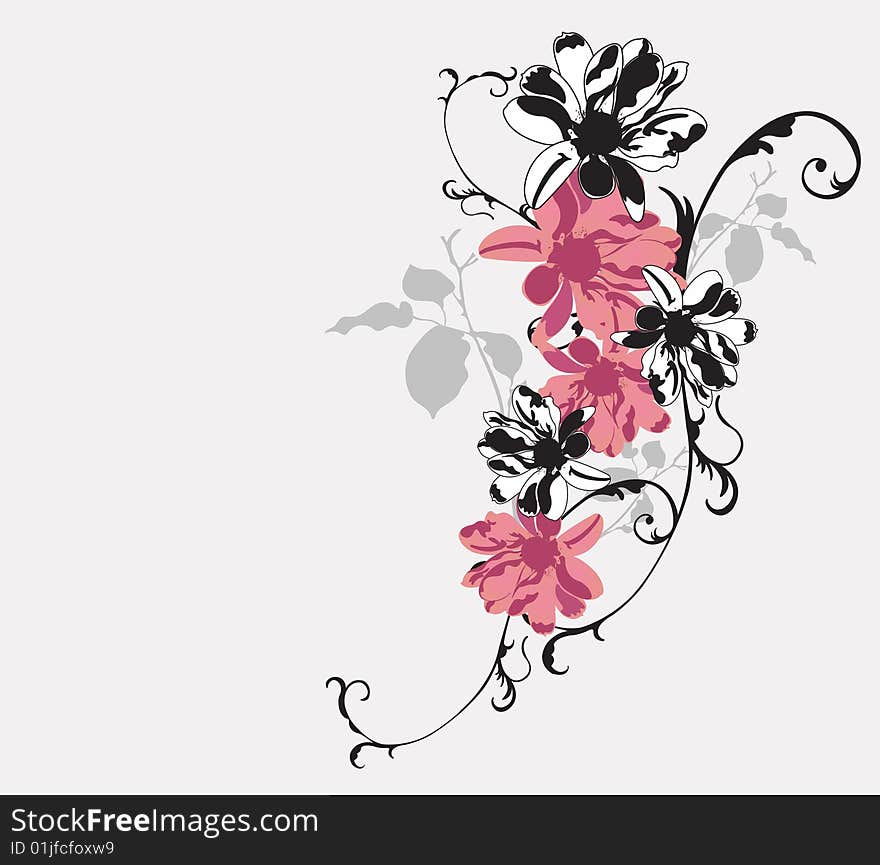 Illustration of a floral background