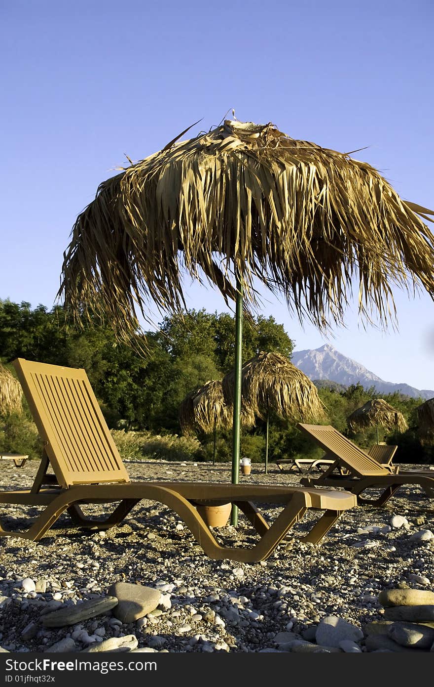 Tropic Parasols On The Beach