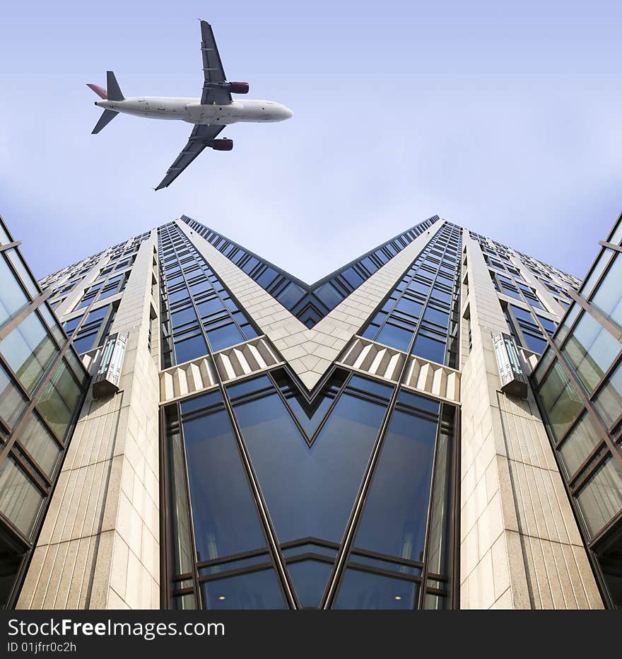 Airplane And The Modern Building