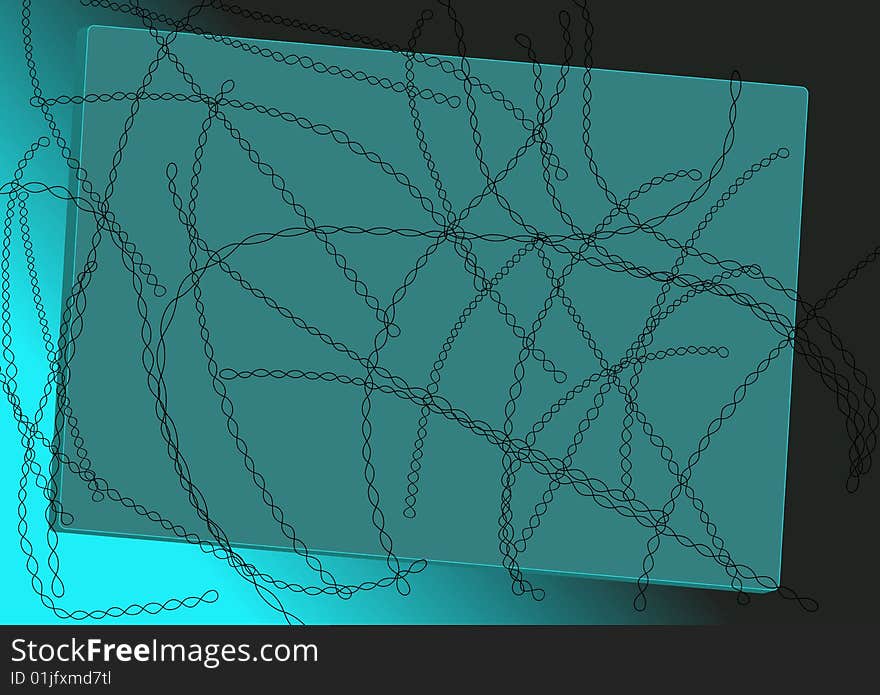 Paper cards with chains shadow in blue gradient illustration. Paper cards with chains shadow in blue gradient illustration