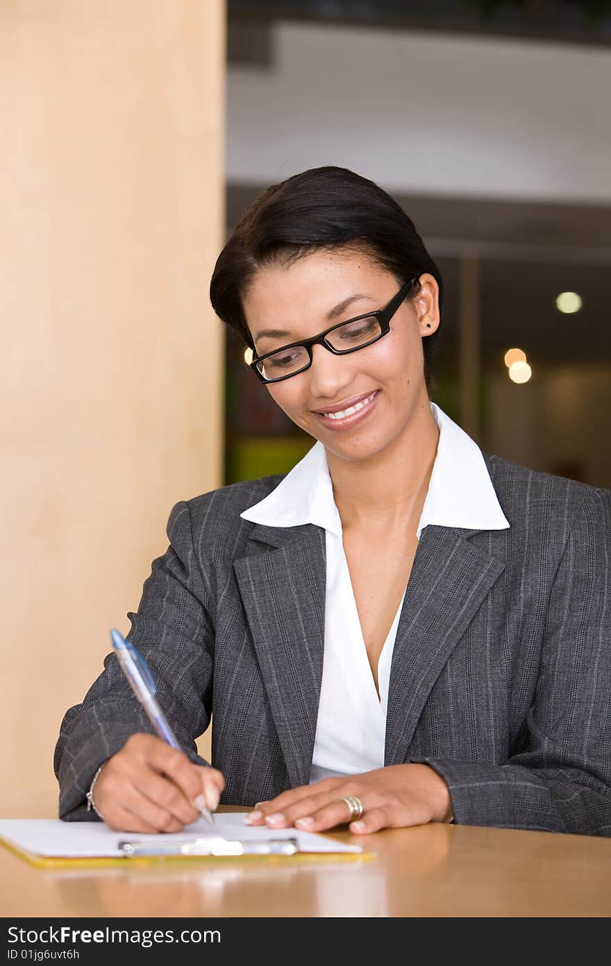 Smiling portrait of beautiful businesswoman. Smiling portrait of beautiful businesswoman