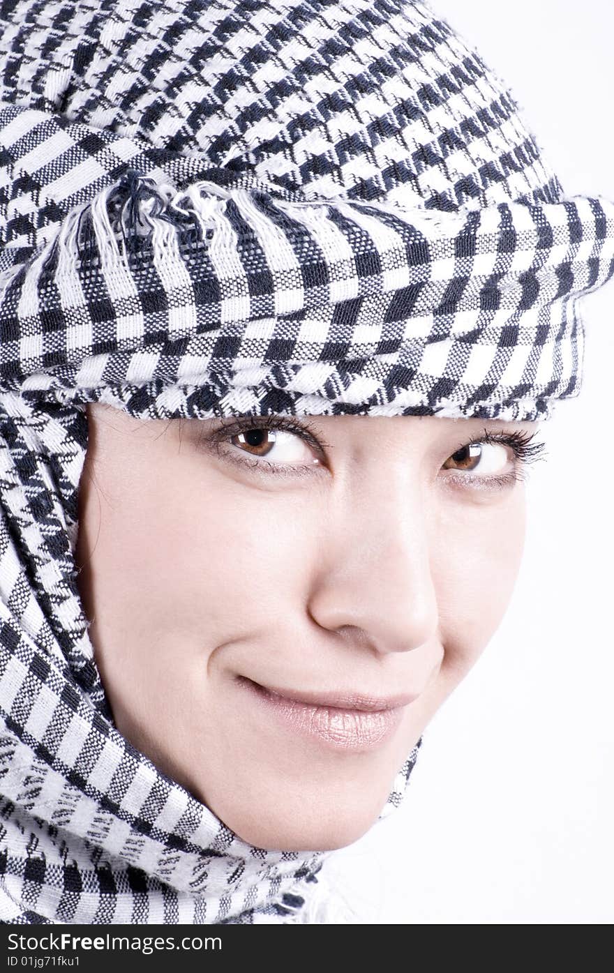 Closeup portrait of pretty arabic woman