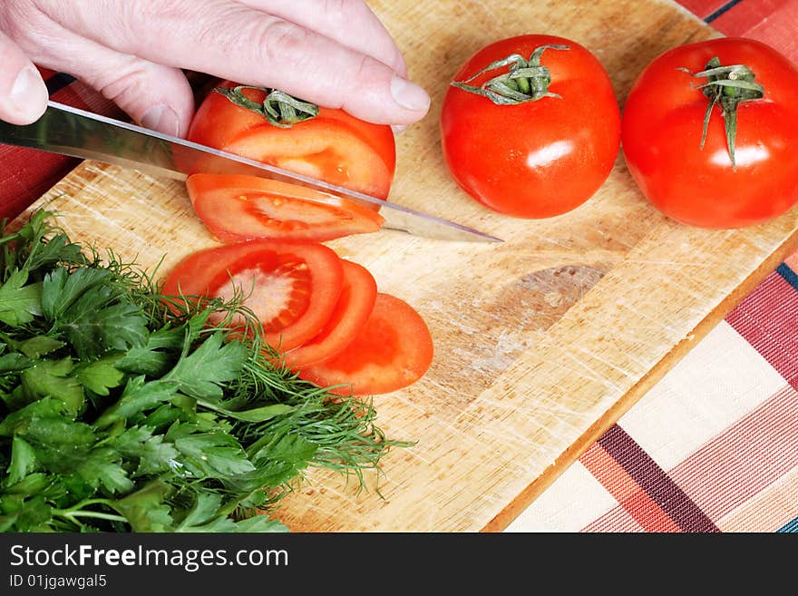 Tomatoes cutting