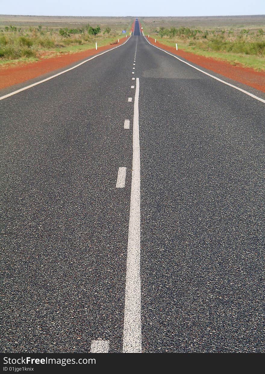 A long Street in the Outback of Australia