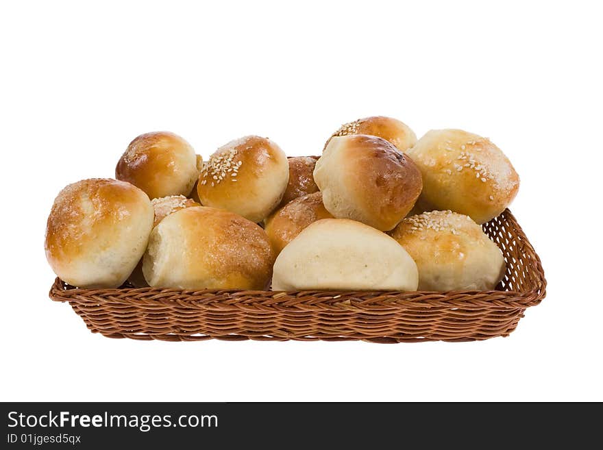 Sweet buns in basket