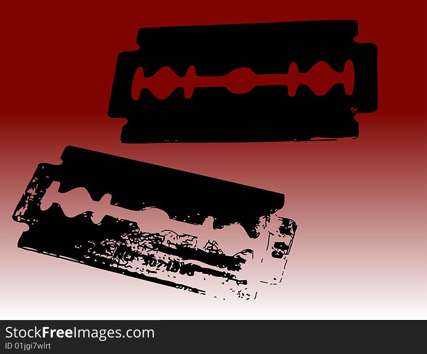 2 Vector Razor blades - transparent vectos so they can be overlaid on backgrounds etc.