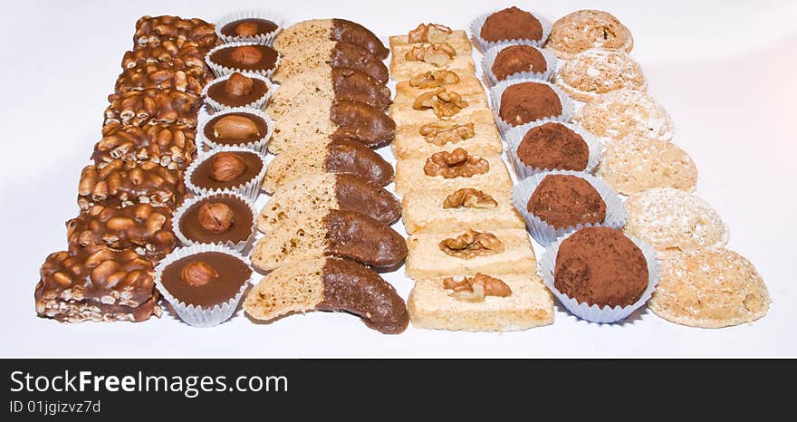 Christmas biscuits isolated on white.