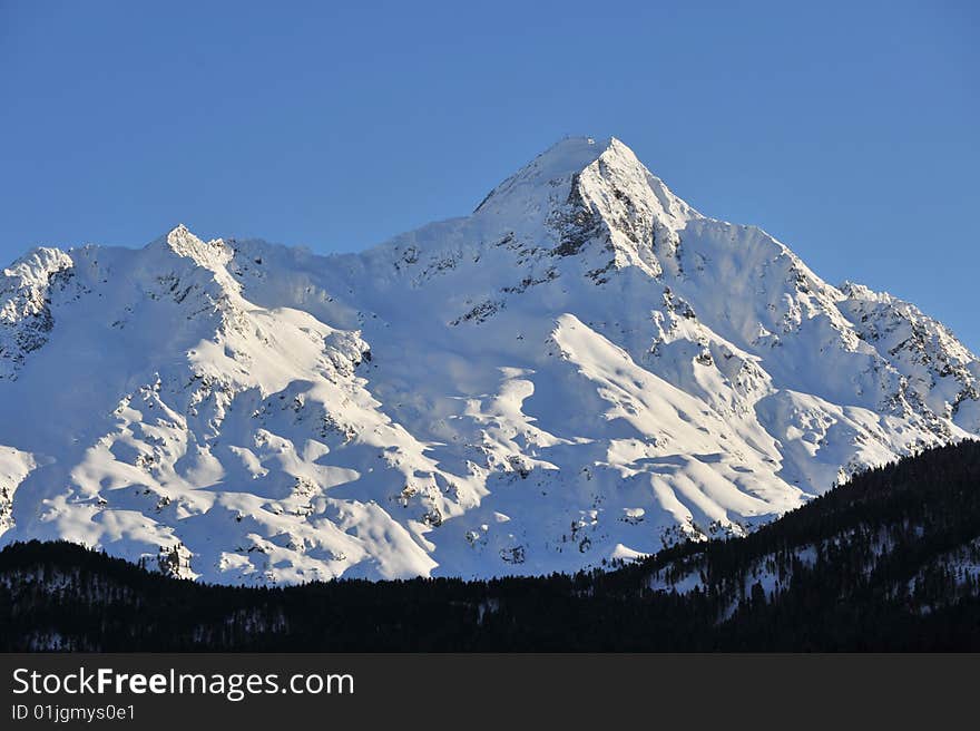 Winter landscape of winter alpes