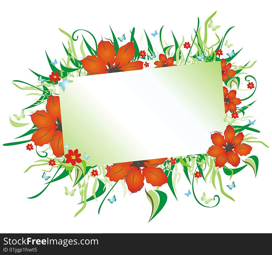 Floral frame card