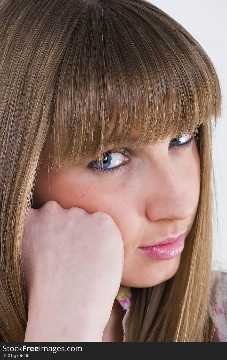 Pretty blue eyes girl portrait. Pretty blue eyes girl portrait.