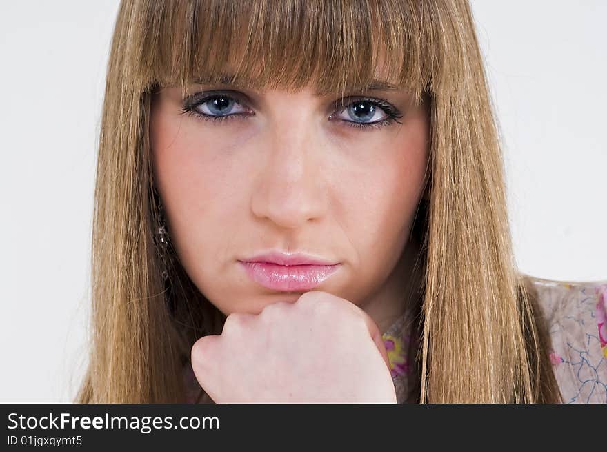 Pretty blue eyes girl portrait. Pretty blue eyes girl portrait.